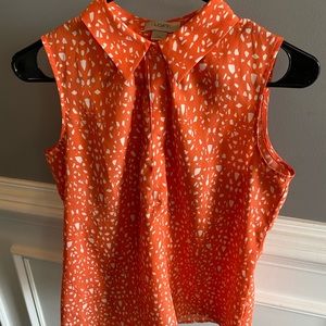 Loft Sleeveless Orange Blouse